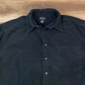 Claiborne Corduroy Button Up Shirt Long Sleeve Mens XL Cotton Y2K